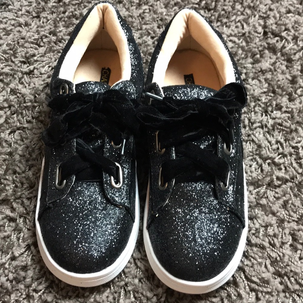 Black glitter Chase + Chloe